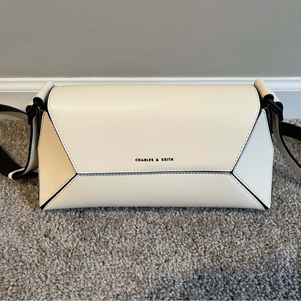 Charles & Keith Cream Crossbody Bag